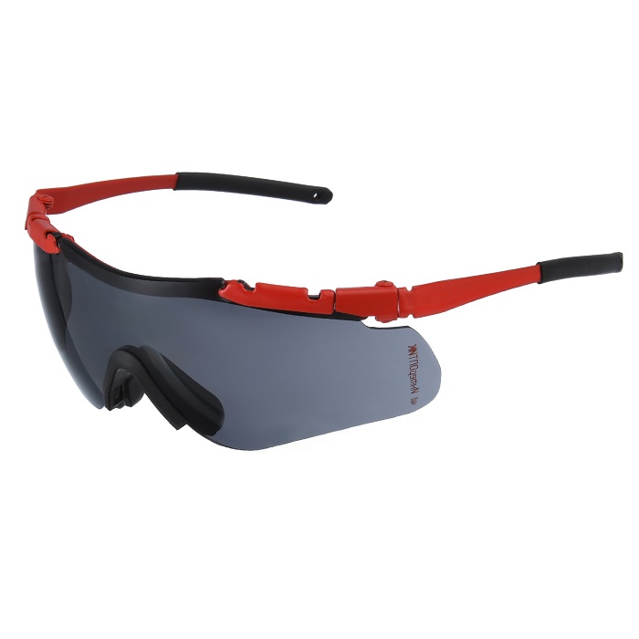 Тактические очки Defender 1:оправа металл красная, три линзы, футляр, салфетка, резинка, стоппер