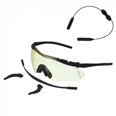 Тактические очки Defender 1:оправа черная, три линзы, футляр, салфетка, резинка, стоппер, шнурок